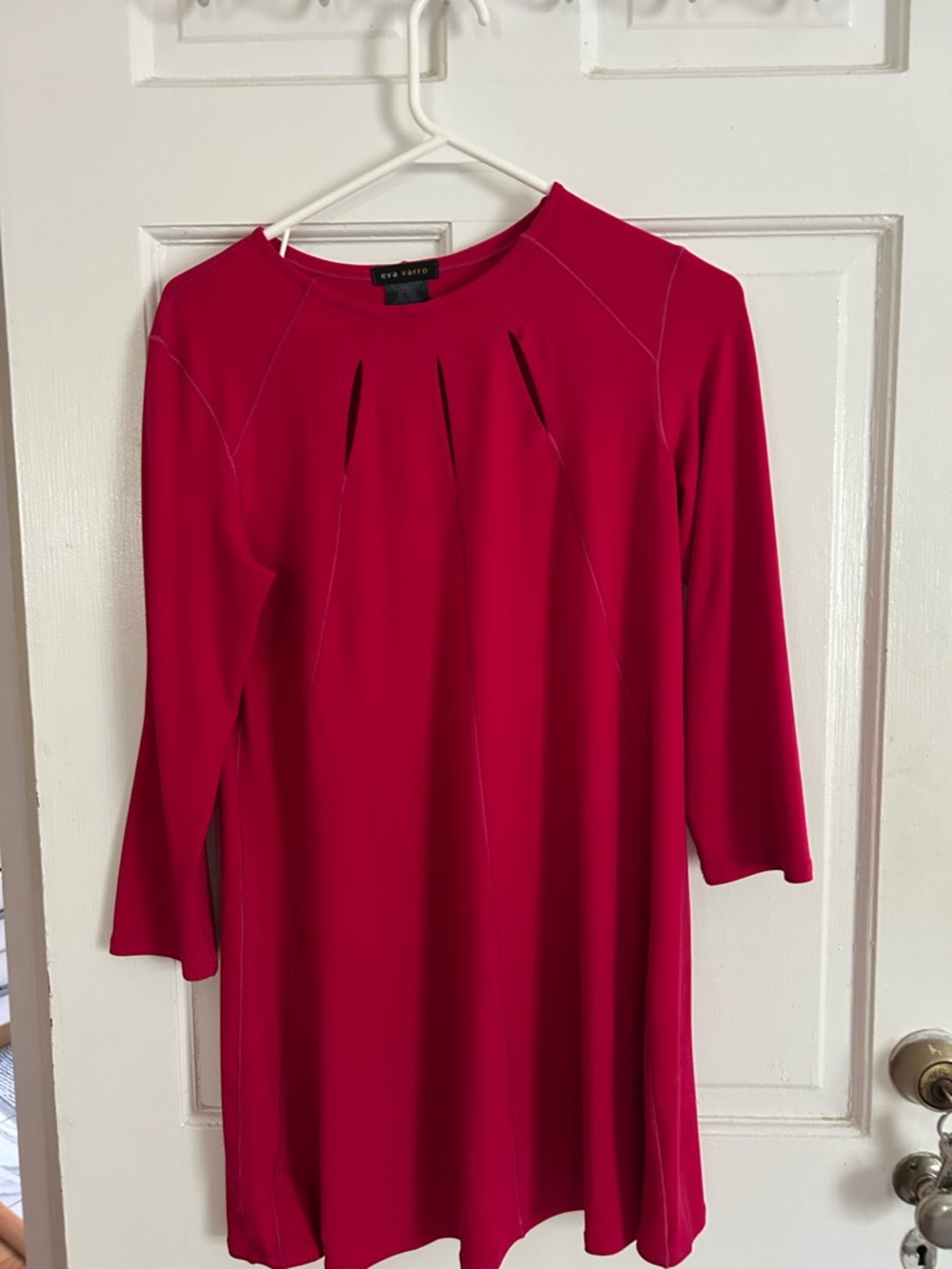 eva varro Fuchsia Long-Sleeve A-Line Dress